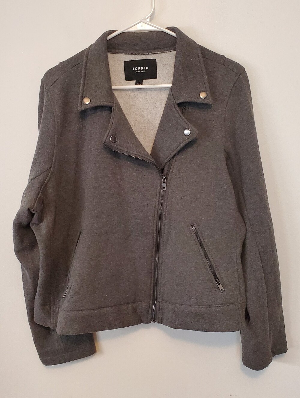 Torrid gray moto/biker jacket Size 1X